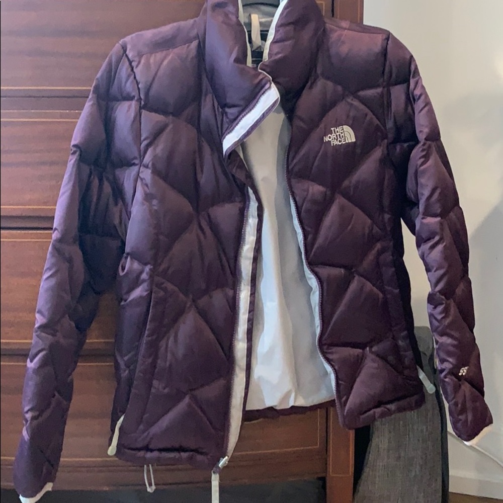 Purple North Face Short Puffer